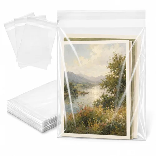 Miniatura 24 de 200 bolsas transparentes de celofán para panadería autosellables de 3x5-1.4 mils de grosor, bolsas pequeñas de plástico adhesivo OPP para galletas