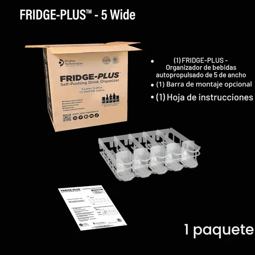 Miniatura 8 de Display Technologies, Fridge-Plus Organizador de bebidas para almacenamiento en el refrigerador, dispensador de latas de soda y organizador de latas