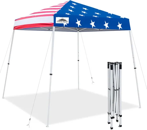 Miniatura 24 de Eagle Peak - Pérgola plegable (10.0 x 10.0 pies), patas inclinadas, de tela, para exteriores, fácil de montar, Negro