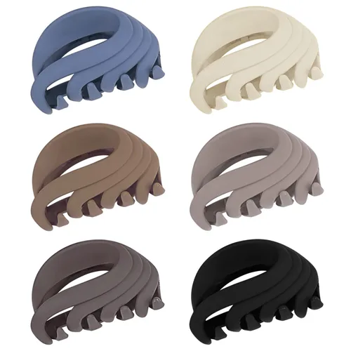 Miniatura 10 de Pinzas para cabello fino, mediano y grueso, pinzas de mandíbula de flores mate fuertes de 2.6 pulgadas para mujeres, niñas y niños, abrazaderas