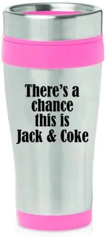 Miniatura 5 de MIP Brand Taza de viaje aislada de acero inoxidable de 16 oz There's A Chance This Is Jack & Coke (negro)