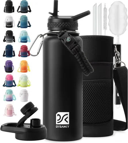 Miniatura 95 de DYSANKY Botella de agua aislada de 32 onzas, metal al vacío de acero inoxidable grueso, jarra de agua deportiva portátil para gimnasio y senderismo