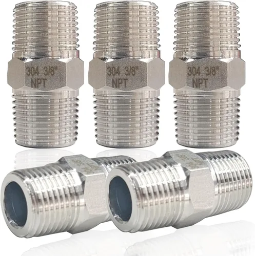 Miniatura 9 de ZOUNI 5 pezones hexagonales de 1/2 pulgada macho x 1/2 pulgadas macho de 1/2 pulgadas, acero inoxidable 304 NPT de 1/2 pulgadas, accesorios