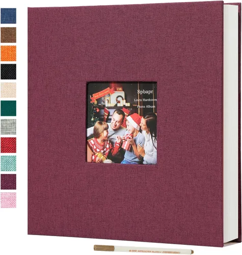 Miniatura 20 de Spbapr - Álbum de fotos grande autoadhesivo de 3 x 5, 4 x 6, 5 x 7, 8 x 10, álbum de recortes magnético, 40 páginas en blanco, cubierta de lino, Azul