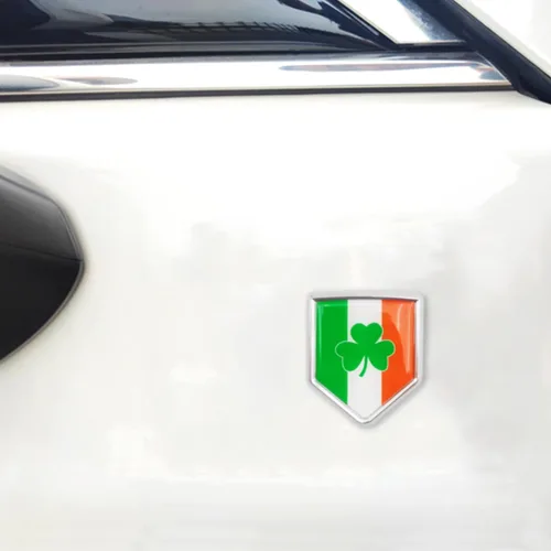 Miniatura 5 de Overdecor Calcomanías de bandera de trébol de Irlanda, emblema de automóvil, trébol irlandés, accesorios de automóvil, decoraciones de bandera