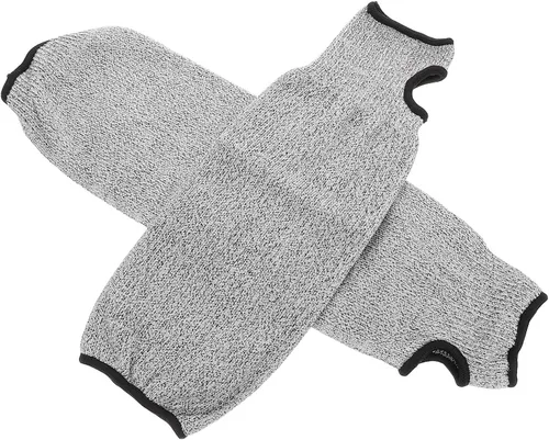 Par de mangas resistentes a cortes con orificio para el pulgar, protectores anticortes de antebrazo de nivel 5 para trabajo y jardinería, mangas