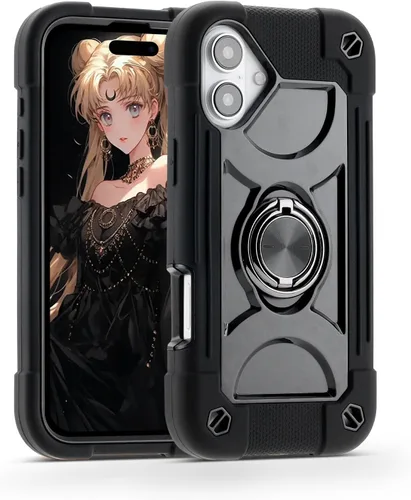 Miniatura 77 de MARKILL Funda compatible con iPhone 15 de 6.1 pulgadas con soporte integrado, [grado militar resistente de cuerpo completo] protección contra Rosa