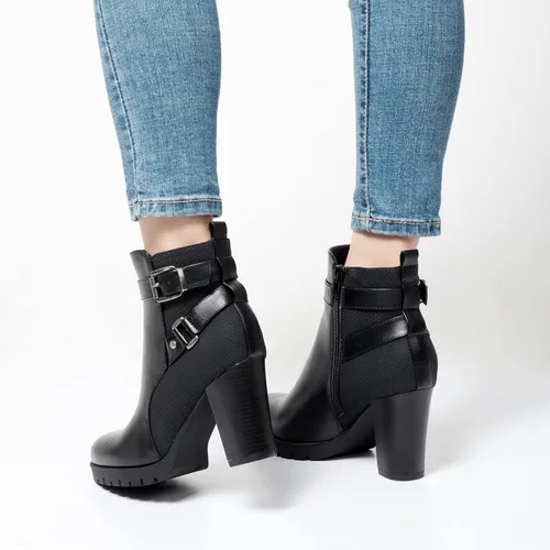 Miniatura 4 de mysoft Women's Ankle Boots Chunky Stacked Heel Zipper Booties