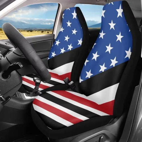Miniatura 2 de Fundas de asiento de coche con estampado de bandera estadounidense, fundas cómodas para asientos de automóvil, duraderas, ajuste universal