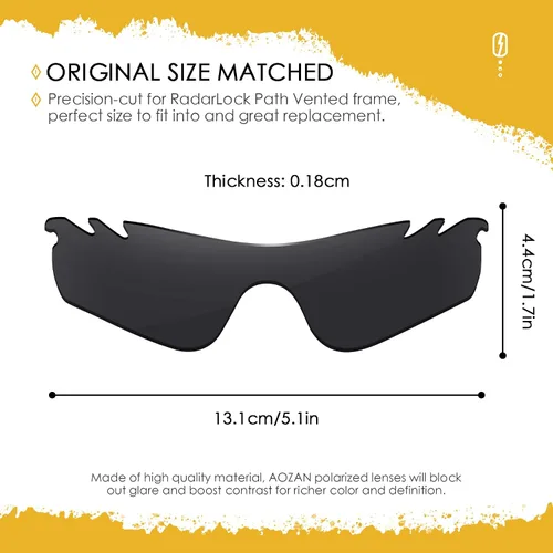 Miniatura 14 de Lentes de repuesto ANSI Z87.1 para gafas de sol Oakley RadarLock Path ventiladas - HI-DEF fotocromático