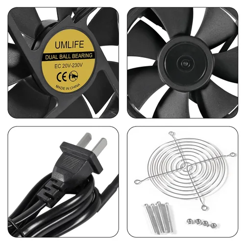 Miniatura 3 de UMLIFE 1 unidad EC 4.724 in x 0.984 in rodamientos de bolas dobles 4.724 in x 4.724 in x 0.984 in ventilador de ventilación de refrigeración DIY