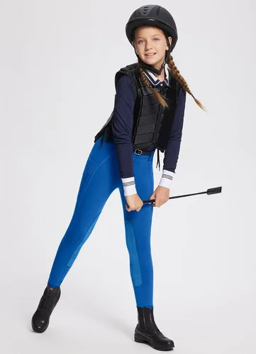 Miniatura 18 de baleaf Pantalones de equitación para niñas, pantalones ecuestres para niños, con parche en la rodilla, bolsillo con cremallera
