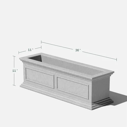 Miniatura 2 de Veradek Brixton - Maceta de plástico para ventana, maceta rectangular grande para balcón, alféizar de ventana al aire libre, resistente a las Gris