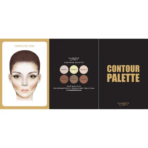 Miniatura 6 de Kit de contorno bronceador y polvo iluminador Elizabeth Mott. Sin crueldad ni parabenos. 6 tonos para un resplandor natural.