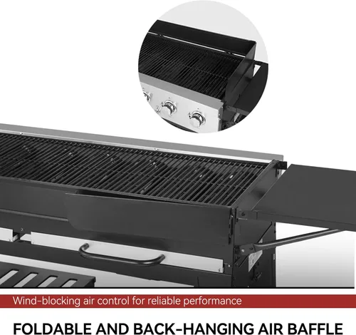 Miniatura 7 de Royal Gourmet Parrilla de gas de 8 quemadores, 104,000 BTU a propano líquido, sistemas duales controlados independientemente, para fiestas al aire