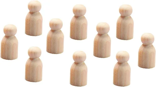 Miniatura 6 de Hygloss Productos Muñecas de madera con clavijas – Artesanía pintable Birchwood Doll People – Familia surtida, 10 piezas (8560)