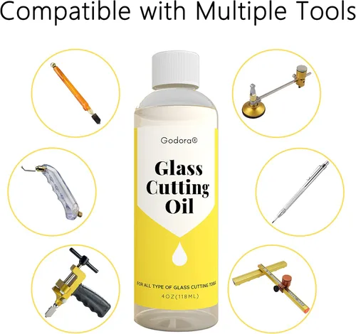 Miniatura 4 de El aceite de corte de vidrio de 4 oz se utiliza para cortar vidrieras, botellas de vidrio, azulejos y espejos
