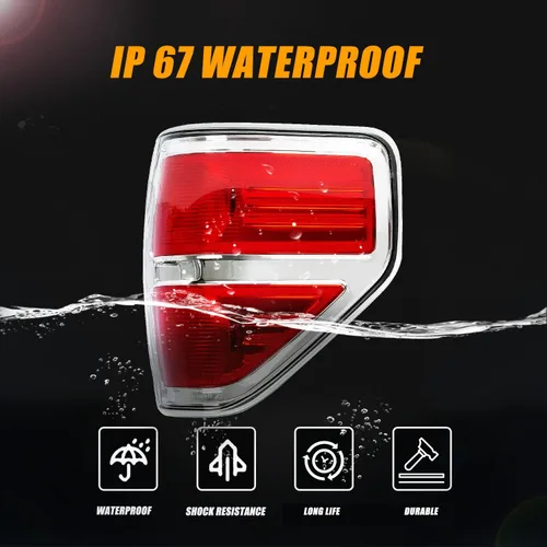 Miniatura 6 de RANSOTO F150 Luz Trasera Derecha Compatible con Ford F-150 2009 2010 2011 2012 2013 2014 Lámpara de Freno Trasera de Pasajero con Acabado en Cromo