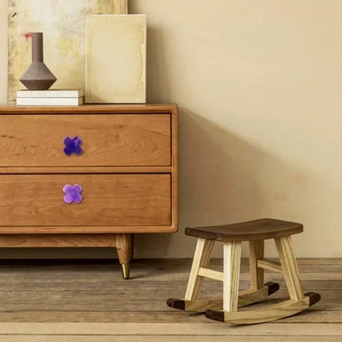 Miniatura 3 de Rockcloud Cajón de perilla de ágata con tornillos, mango de ágata morada en forma de cruz para armario, armario, accesorios para decoración