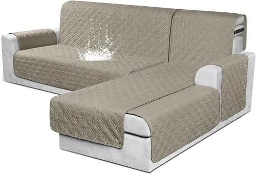 Miniatura 7 de VANSOFY Fundas para Sofá Seccional 100% Impermeables Funda Deslizable para Sofá en Forma de L 3 Piezas Reversible Funda para Chaise Lounge para Sofá