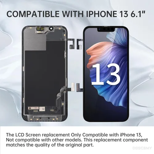 Miniatura 5 de para iPhone 13 Reemplazo de pantalla 6.1 "LCD Digitalizador con auricular Sensor de luz ambiental 3D táctil completa reparación Sensor de proximidad