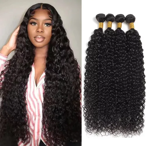Miniatura 15 de Paquetes de cabello humano brasileño ondulado (14, 16, 18, 20 pulgadas), cabello humano sin procesar 12A, paquetes húmedos y ondulados, extensiones