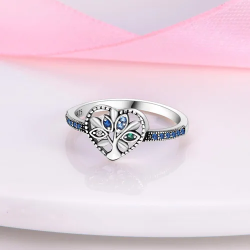Miniatura 4 de TINSLO Anillo de plata de ley 925 con circonita de colores, anillos ajustables para mujeres, anillos sorpresa de aniversario para mujeres, anillos