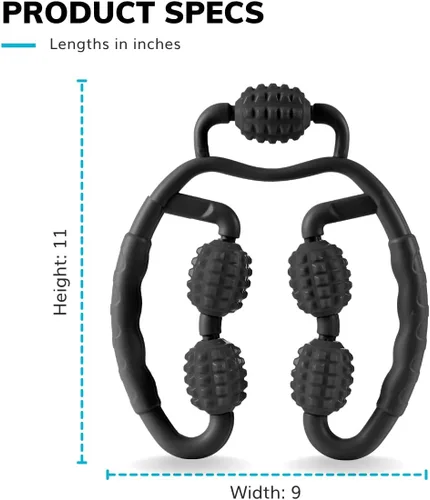 Miniatura 2 de BraceAbility Rodillo de masaje de mano – Fit Roller Pro Tool con ruedas de espuma de punto de activación para dolor muscular, fascia, celulitis