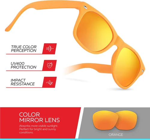 Miniatura 123 de Retro Rewind Lentes de sol para niños y niñas de 3 a 12 años, inastillables, UV400, lentes de sol para niños pequeños