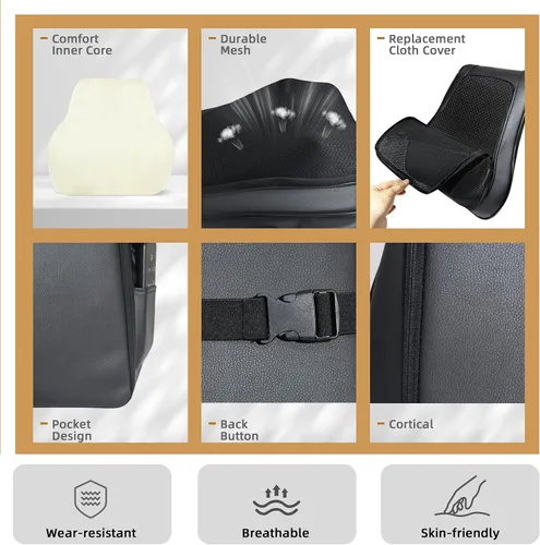 Miniatura 6 de Joyset - Masajeador de espalda con calor, cojín para silla Shiatsu para espalda baja Upper & Lower Back 2-Level Heat, 16 Nodes Bidirectional Deep
