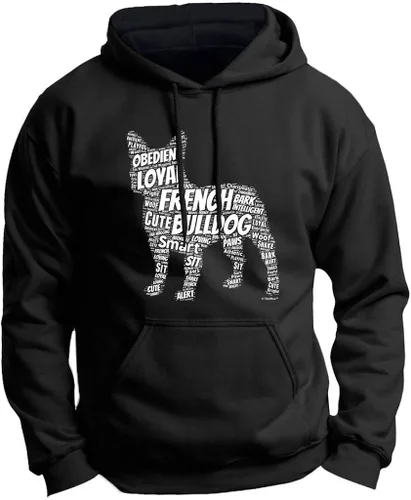 Sudadera con capucha de alta calidad para perro Bulldog Francés Word Art Dog Puppy Owner Gift Premium