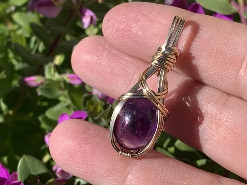 Miniatura 12 de Colgante de cristal de cuarzo rosa de 14 quilates, calidad AAA relleno de oro, varita de corazón, reiki Energy Romance, con elegante caja de regalo
