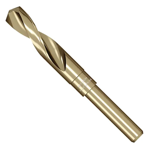 Miniatura 21 de Meccion Broca de cobalto 9/16 pulgadas, acero de alta velocidad, M35, vástago reducido, broca helicoidal para metal, hierro fundido, acero