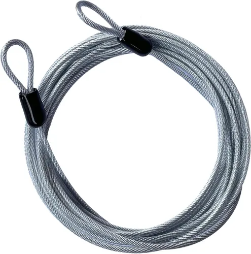 GOMRQING 9.14m 3mm Cable de seguridad recubierto de acero trenzado para viajes al aire libre, cerradura de equipaje de seguridad, cable de alambre
