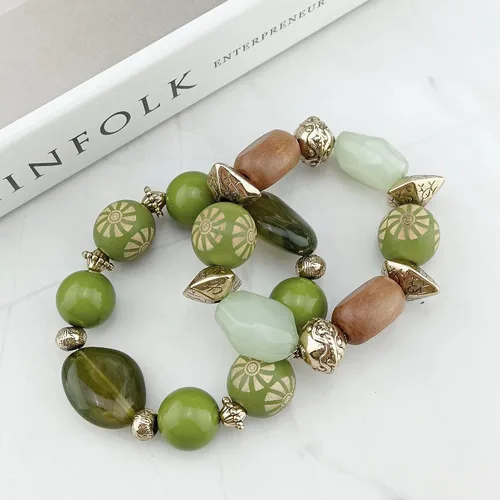 Miniatura 4 de Conjunto BOCAR de collar robusto de 3 capas con cuentas de múltiples y aretes, para mujer