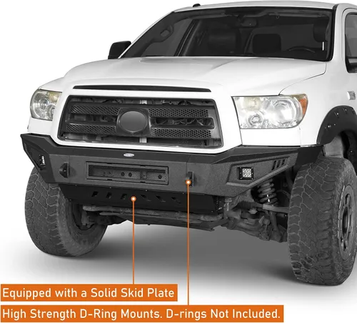 Miniatura 3 de Tundra parachoques delantero de ancho completo con placas de deslizamiento y focos LED para camionetas Toyota Tundra 2007-2013