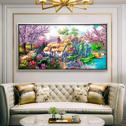 Miniatura 12 de Twinkel Pinkel Kits de pintura de diamantes 5D grandes para adultos, paisaje, cabaña, taladro completo, pintura de diamante, arte de bordado