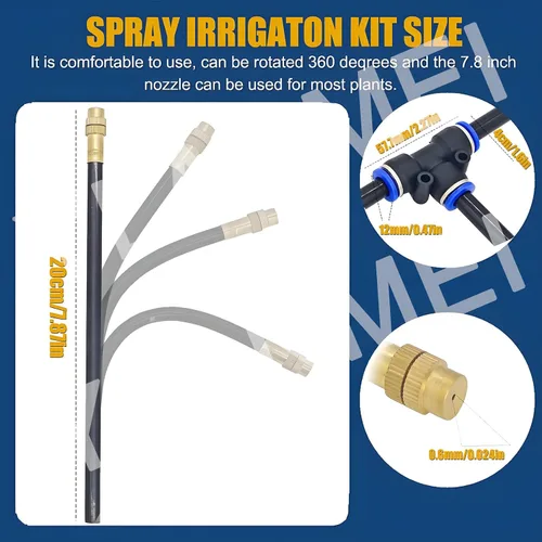 Miniatura 6 de 360° Curved Garden Automatic Irrigation System, Adjustable Nozzle, Water-Saving Design, Fogging Irrigation Kit, Quick Installation Drip Irrigation