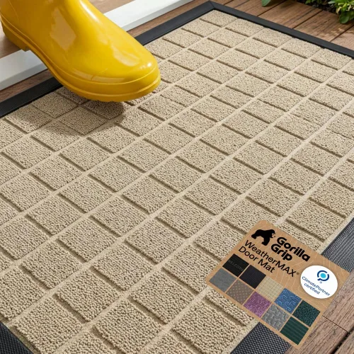 Miniatura 29 de Gorilla Grip WeatherMax - Tapete de pasillo para todas las estaciones, impermeable, 72x24 pulgadas, de goma natural, resistente a manchas, perfil