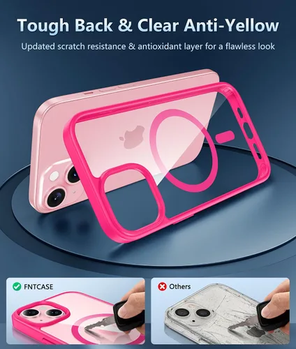 Miniatura 1483 de FNTCASE Funda para iPhone 13 Pro-Max: Fundas magnéticas transparentes compatibles con Magsafe Slim anti amarillamiento protección contra caídas
