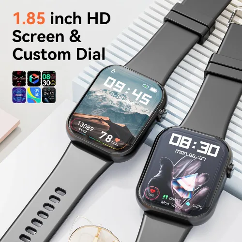 Miniatura 5 de Hwagol Reloj Inteligente (Contestar/Hacer Llamadas) Rastreador de Fitness de 1.85 Pulgadas, Esferas DIY/Podómetro/Calorías/Múltiples Modos
