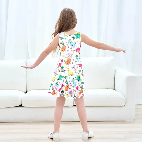 Miniatura 3 de Jeskids - Vestido de unicornio sin mangas para niñas.