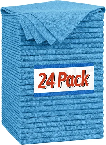 Miniatura 25 de FIXSMITH Paño de Limpieza de Microfibra - Paquete de 48, Toallas de Limpieza Multifuncionales, Tamaño: 12 x 16 pulgadas, Trapos de Limpieza 3