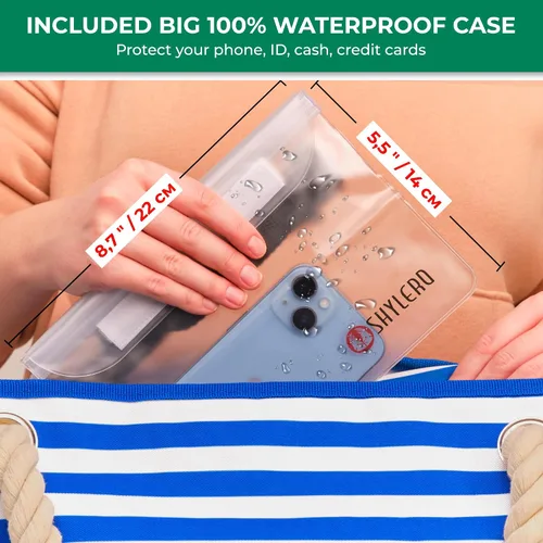 Miniatura 3 de Bolsa de playa y piscina SHYLERO. Tiene bolsa hermética, un montón de bolsillos. La bolsa tote para la playa tiene cremallera, es resistente al