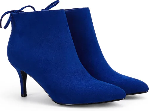 Miniatura 6 de Botines de tacón puntiagudo para mujer, botines de tacón de aguja con lazo y tiras para otoño