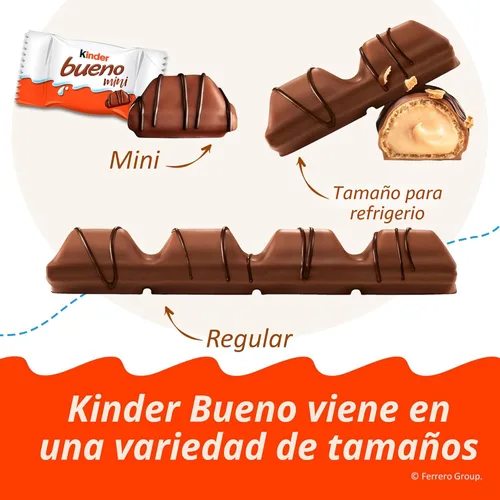 Miniatura 11 de Kinder Bueno Mini, paquete de fiesta de 125 unidades, chocolate con leche y crema de avellanas, barras de chocolate envueltas individualmente, 23.8