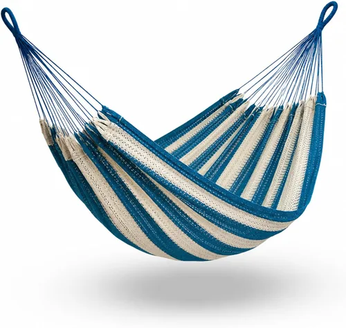 Miniatura 10 de Hamaca para 1-2 personas, capacidad de 475 libras, hamaca mexicana tejida a mano, 100% algodón suave, hamaca maya de 9.8 pies para patio, patio