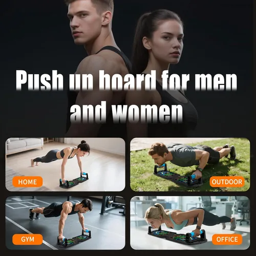 Miniatura 4 de Tabla de empuje, barra de empuje portátil desmontable 17 en 1 en gimnasio en casa, equipo profesional de entrenamiento muscular disponible