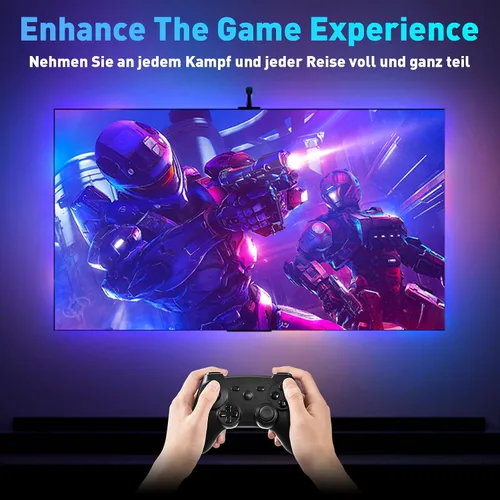 Miniatura 5 de MIHEAL Retroiluminación LED para TV con sensor AR, tira de luces RGB de 12.4 pies para PC de 32 a 60 pulgadas, TV y monitor, luces de TV
