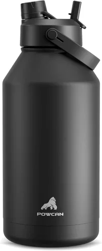 Miniatura 33 de POWCAN - Botella de agua térmica 2 en 1, sorbete y tapa con boquilla, antifugas, acero inoxidable sin BPA, apta portavasos automóvil, bebida fría 24